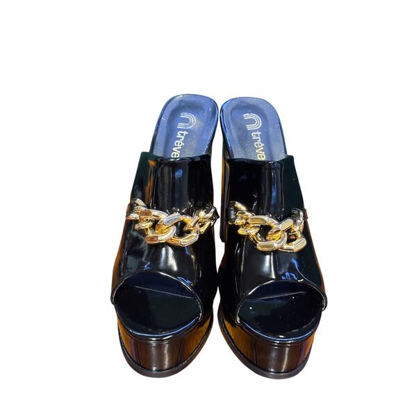 Black platform patent leather heel by Treve size 9 - Picture 2 of 8